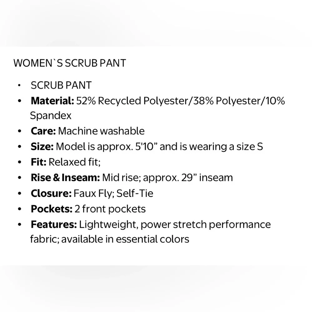 NWT V-Neck Black Scrubs Pocket Top & jogger Pants 2 PC Set - Picture 7 of 8